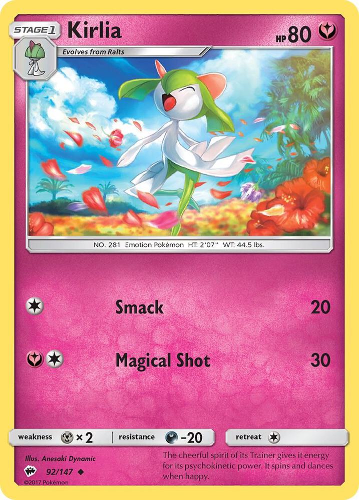 Kirlia 92/147 card from SM - Burning Shadows