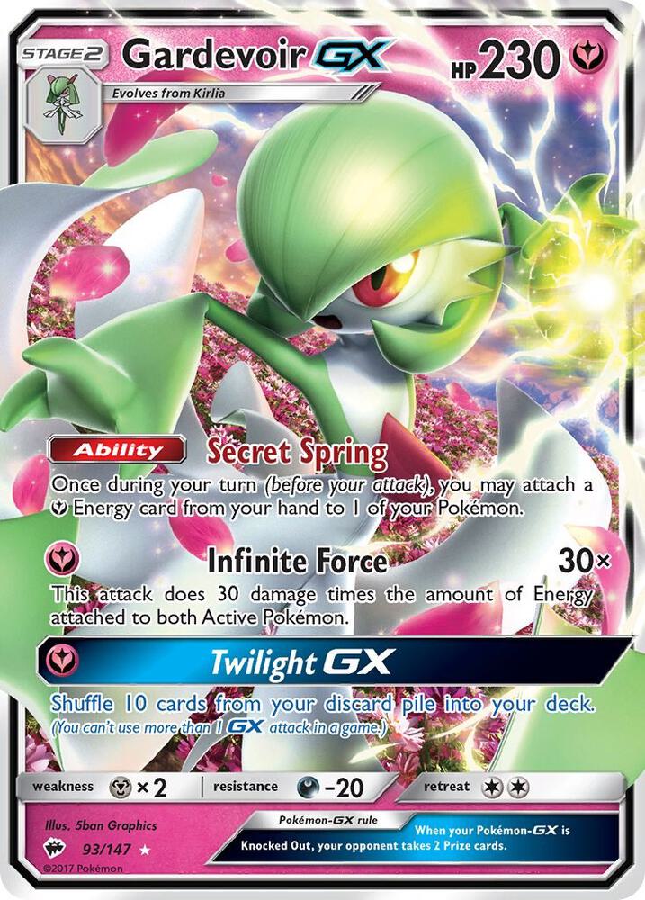 Gardevoir GX 93/147 card from SM - Burning Shadows
