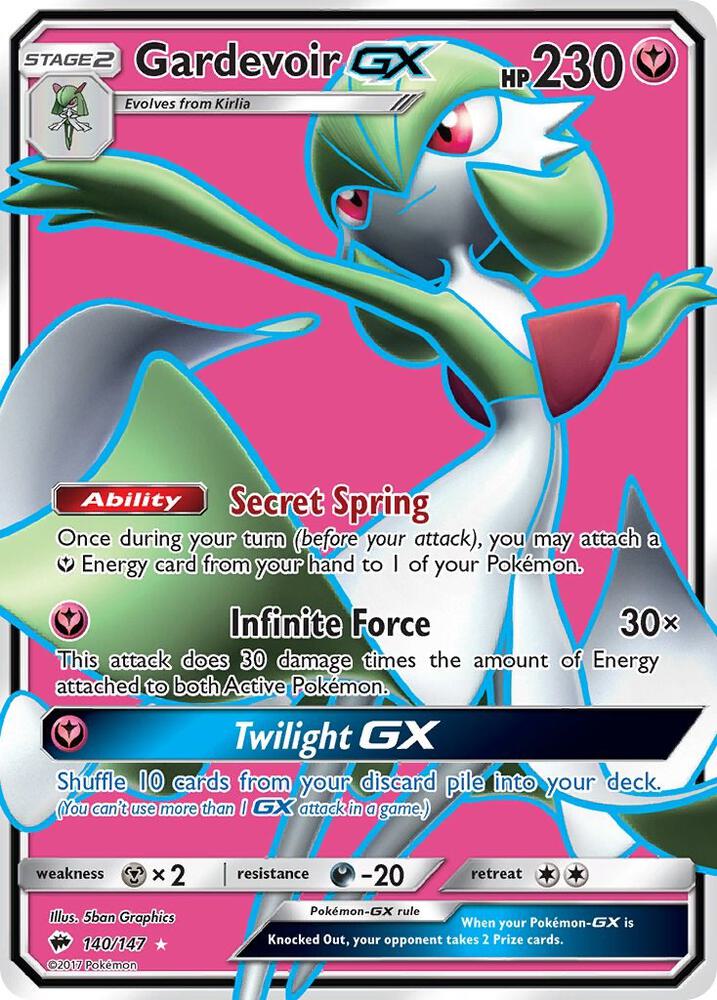 Gardevoir GX (Full Art) 140/147 card from SM - Burning Shadows