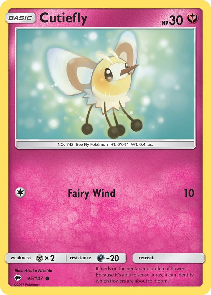 Cutiefly 95/147 card from SM - Burning Shadows