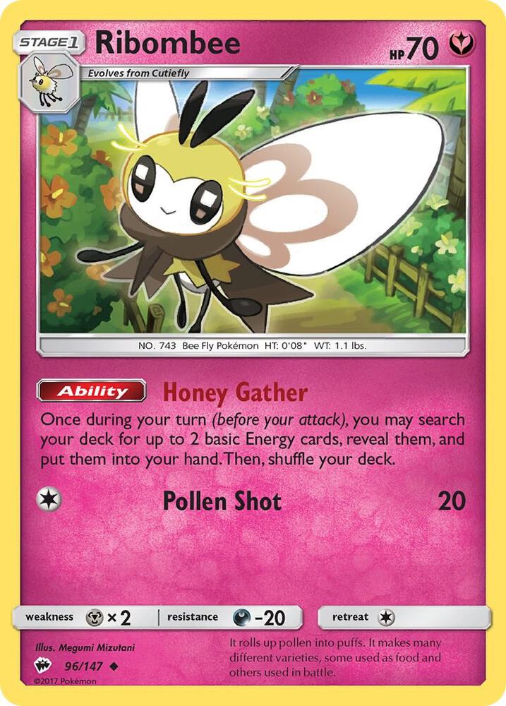 Ribombee 96/147 card from SM - Burning Shadows