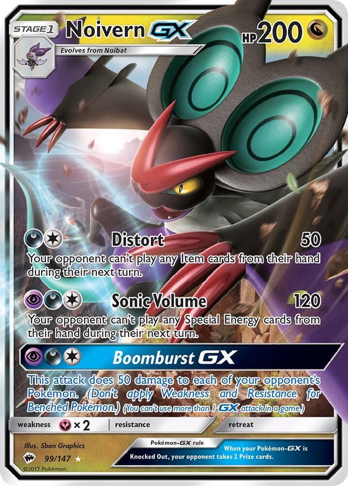 Noivern GX 99/147 card from SM - Burning Shadows