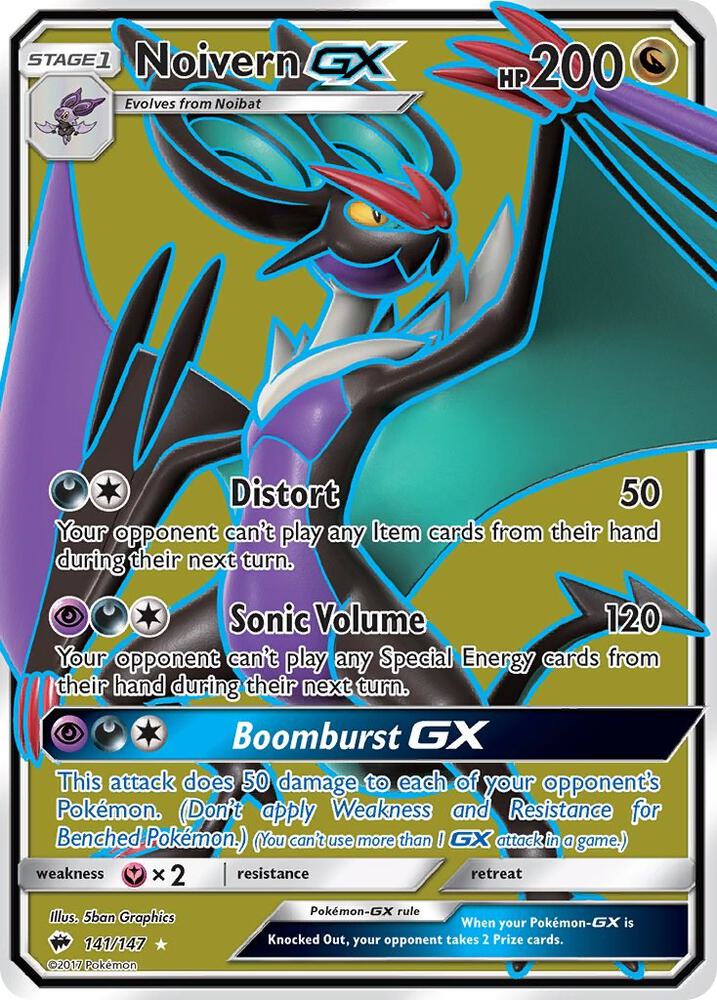 Noivern GX (Full Art) 141/147 card from SM - Burning Shadows