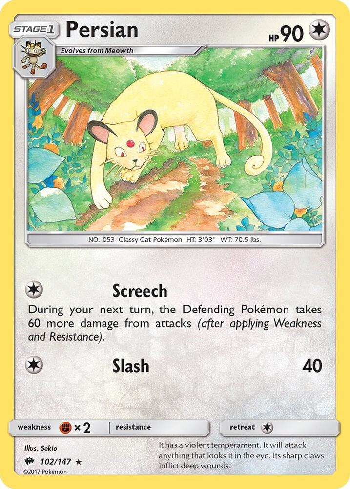 Persian 102/147 card from SM - Burning Shadows