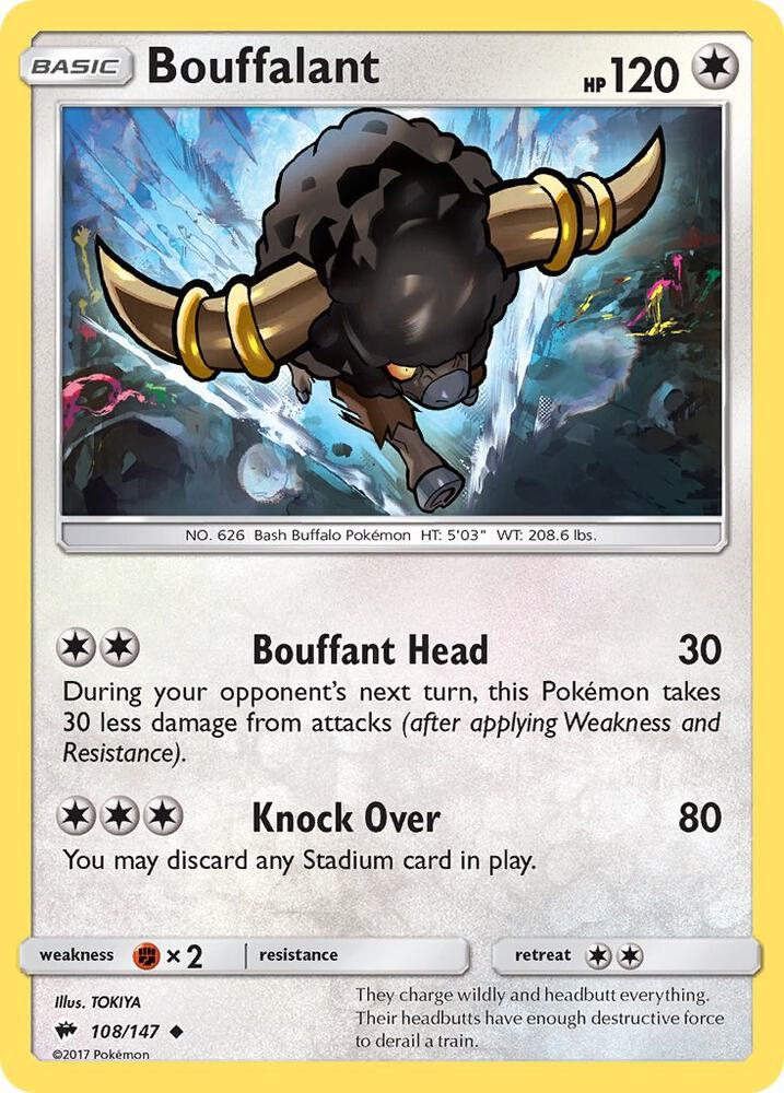 Bouffalant 108/147 card from SM - Burning Shadows