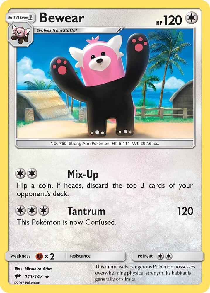 Bewear 111/147 card from SM - Burning Shadows