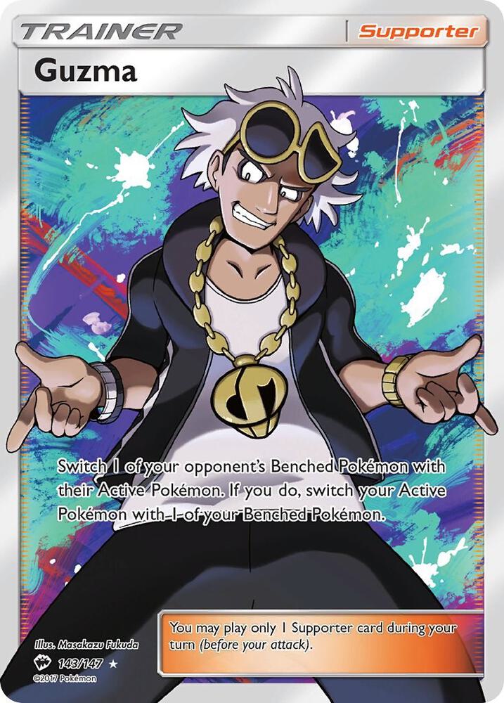 Guzma (Full Art) 143/147 card from SM - Burning Shadows