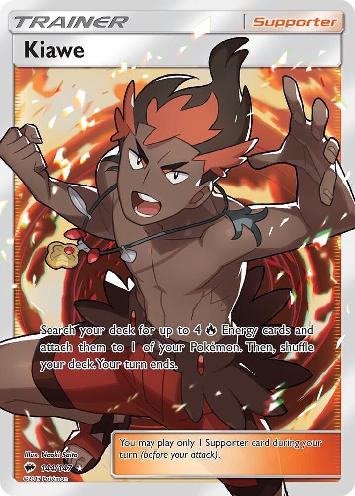 Kiawe (Full Art) 144/147 card from SM - Burning Shadows