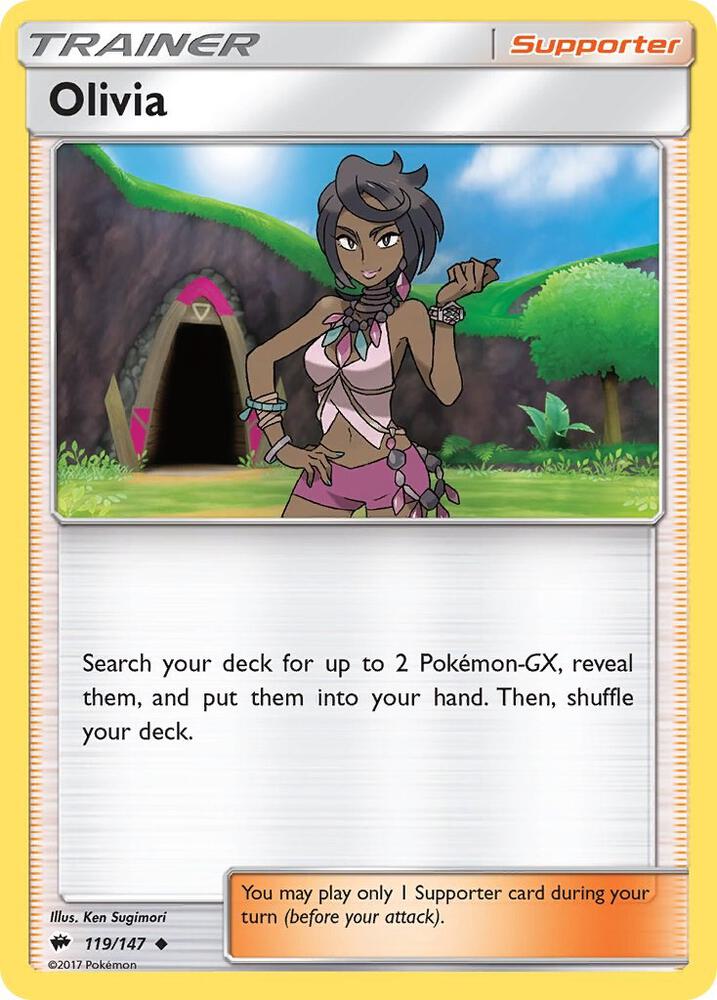 Olivia 119/147 card from SM - Burning Shadows