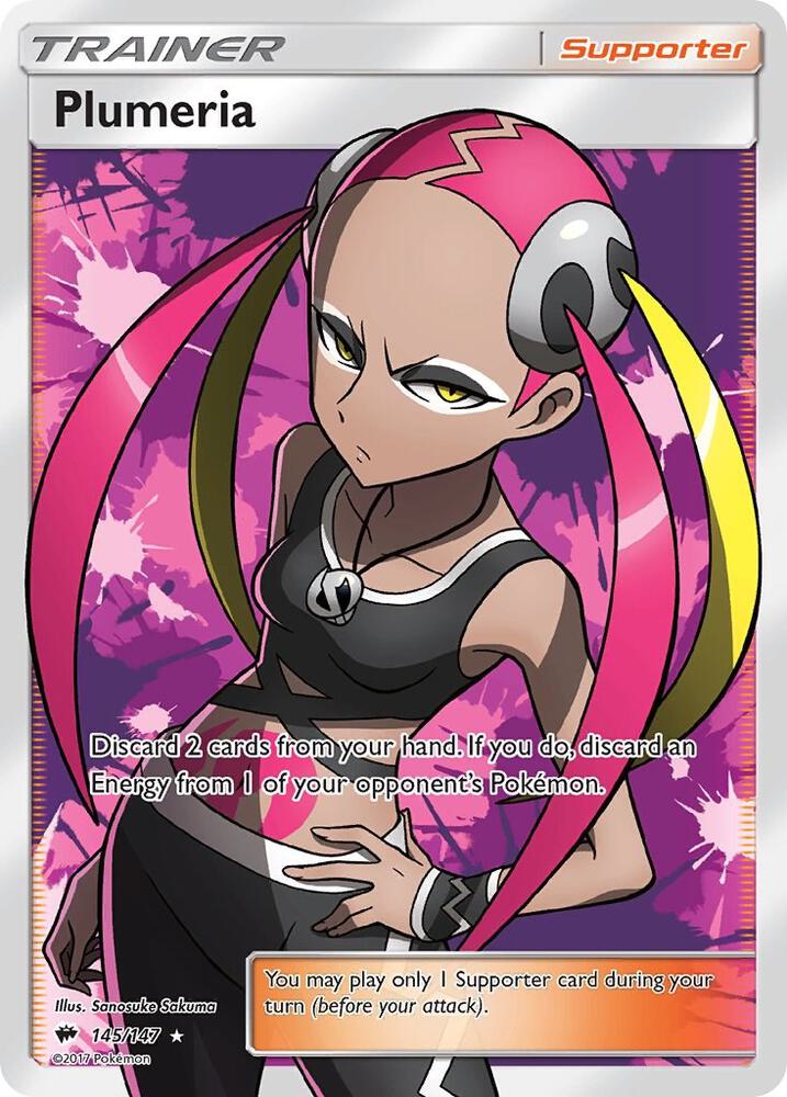 Plumeria (Full Art) 145/147 card from SM - Burning Shadows