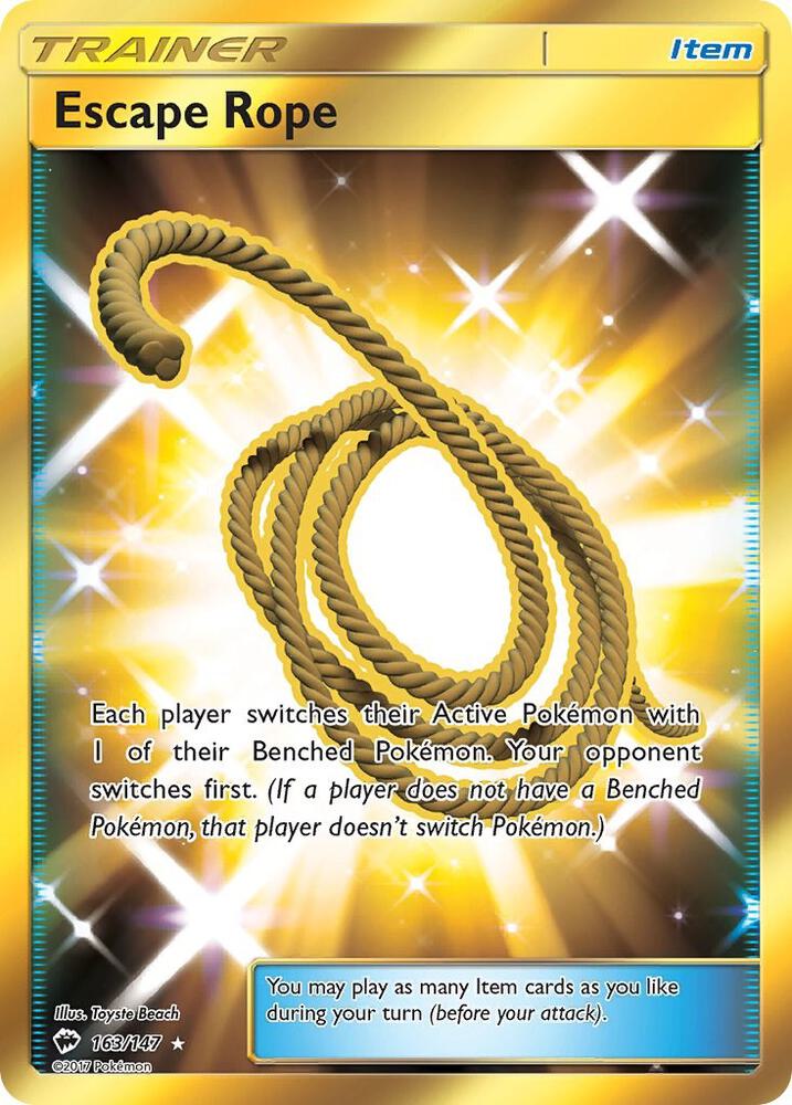 Escape Rope (Secret) 163/147 card from SM - Burning Shadows