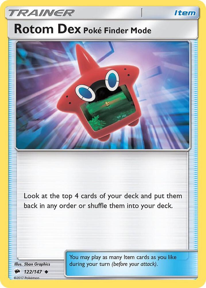 Rotom Dex Poke Finder Mode 122/147 card from SM - Burning Shadows