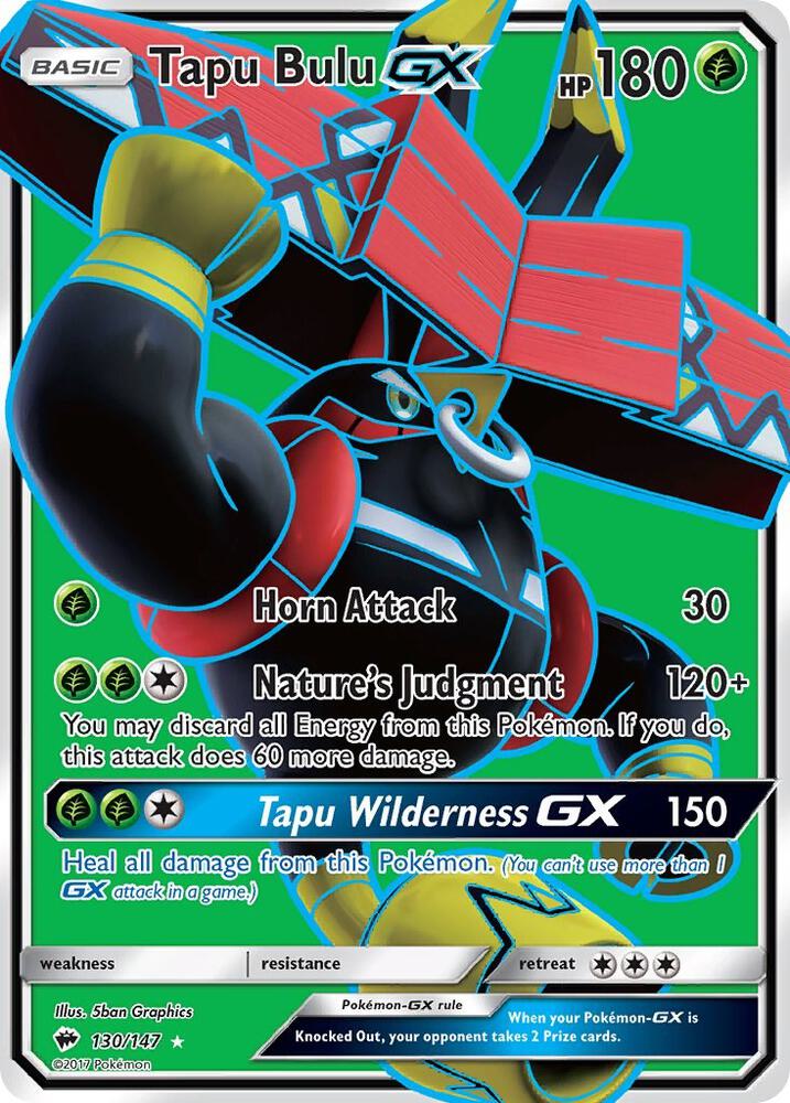 Tapu Bulu GX (Full Art) 130/147 card from SM - Burning Shadows