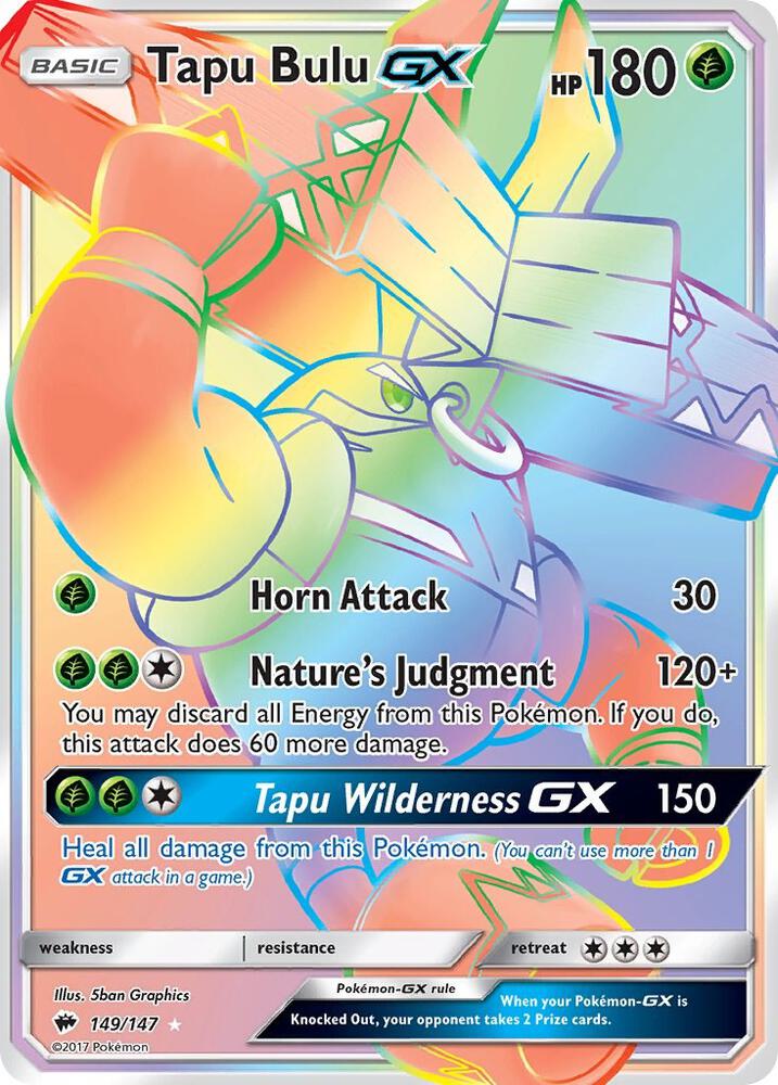 Tapu Bulu GX (Secret) 149/147 card from SM - Burning Shadows