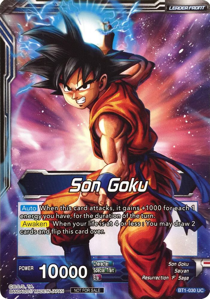 Son Goku // Super Saiyan Blue Son Goku (Hot Stamped) BT1-030 card from Promotion Cards