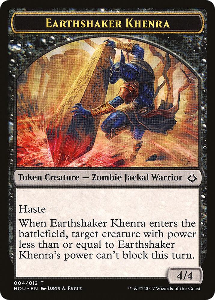 Earthshaker Khenra // Cat Double-Sided Token 4 // 16 card from Hour of Devastation