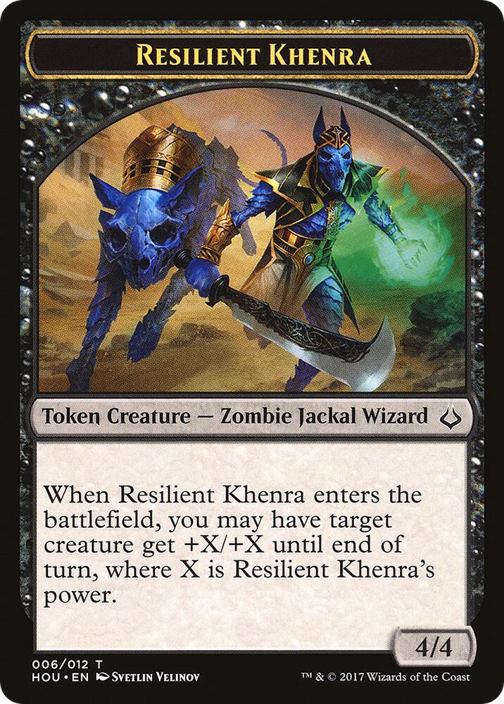 Resilient Khenra // Cat Double-Sided Token 6 // 16 card from Hour of Devastation