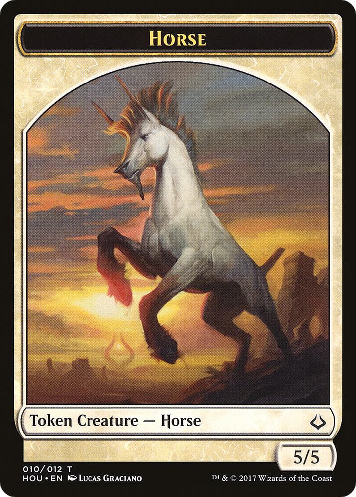 Horse // Warrior Double-sided Token 10 // 17 card from Hour of Devastation