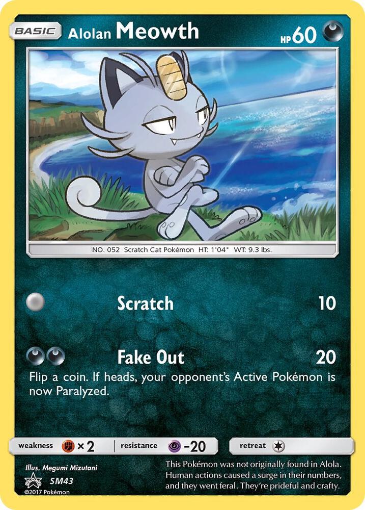 Alolan Meowth SM43 card from SM Promos