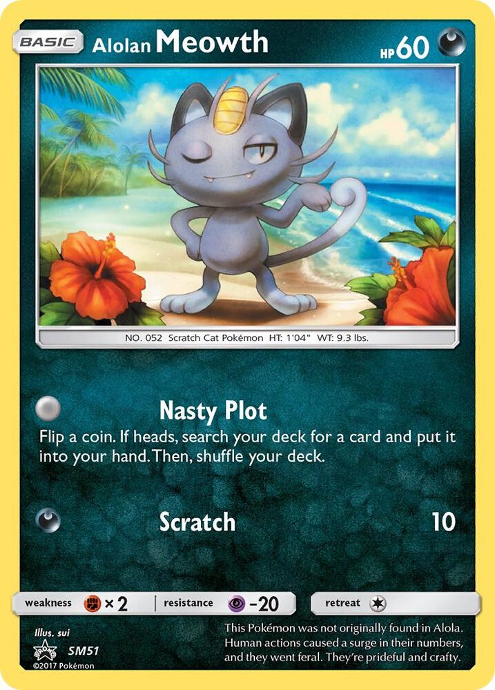 Alolan Meowth SM51 card from SM Promos