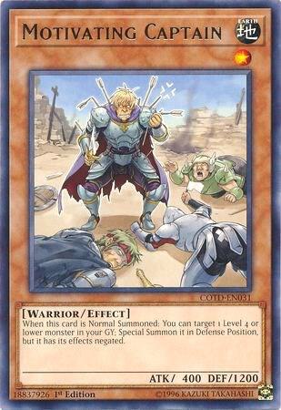 Motivating Captain COTD-EN031 card from Code of the Duelist