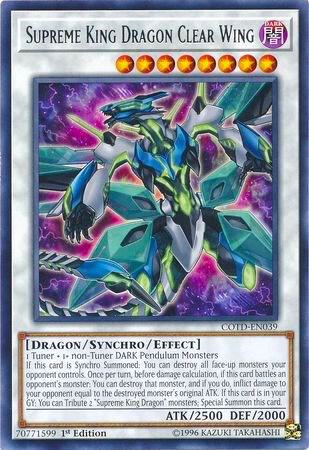 Supreme King Dragon Clear Wing COTD-EN039 card from Code of the Duelist