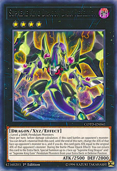 Supreme King Dragon Dark Rebellion COTD-EN041 card from Code of the Duelist