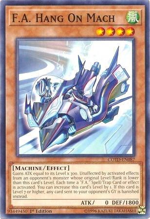 F.A. Hang On Mach COTD-EN087 card from Code of the Duelist