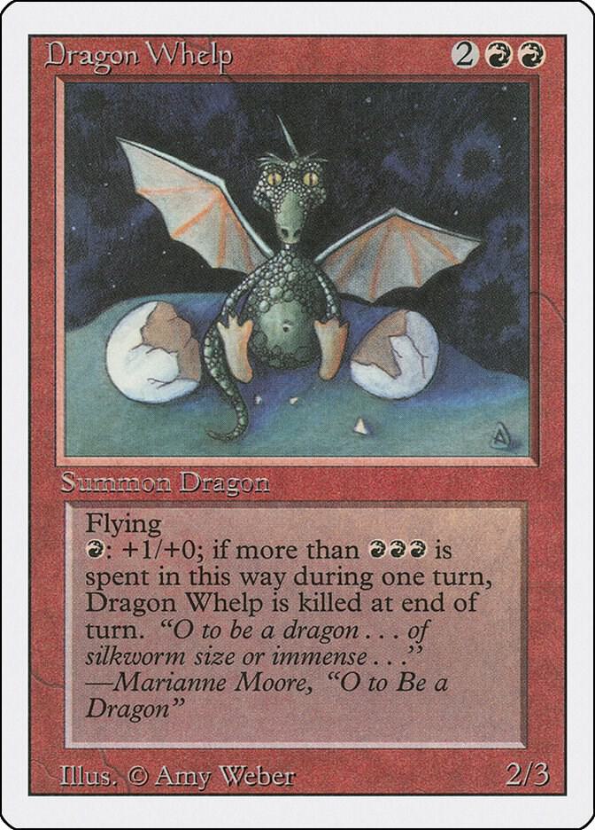 Dragon Whelp card from Revised Edition