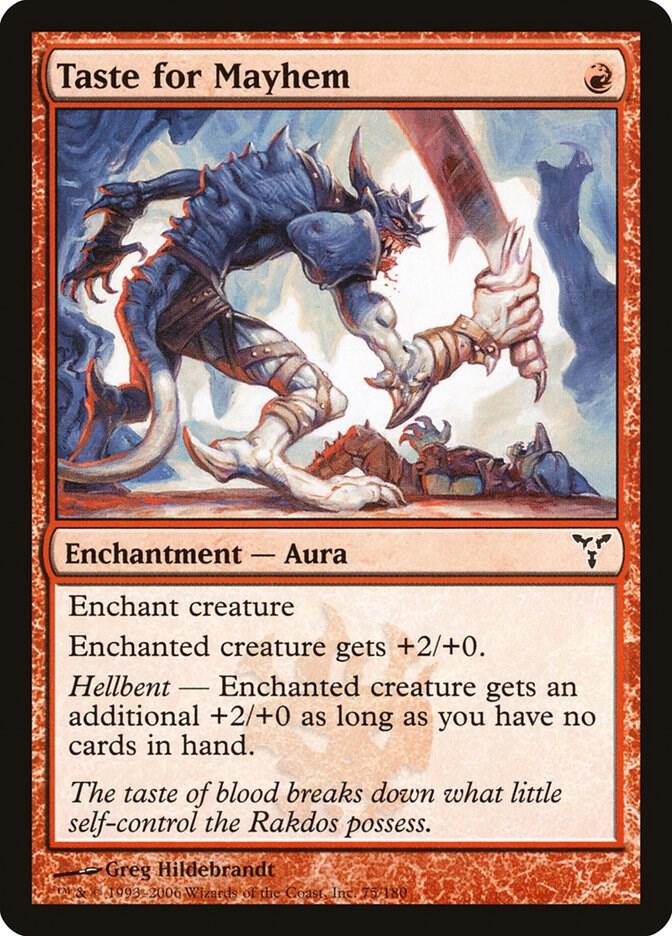 Taste for Mayhem 75 card from Dissension