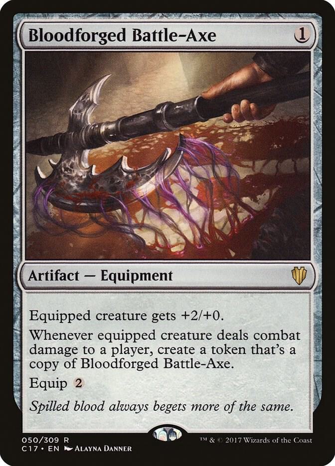 Bloodforged Battle-Axe 50 card from Commander 2017