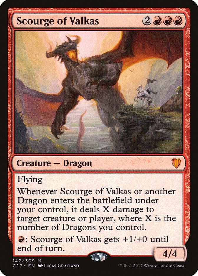 Scourge of Valkas 142 card from Commander 2017