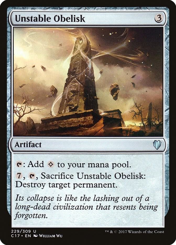 Unstable Obelisk 229 card from Commander 2017