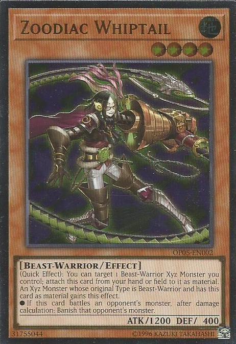 Zoodiac Whiptail (UTR) OP05-EN002 card from OTS Tournament Pack 5