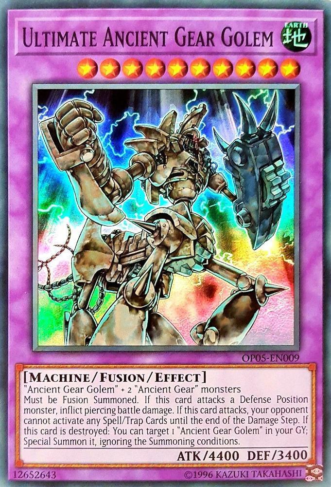 Ultimate Ancient Gear Golem OP05-EN009 card from OTS Tournament Pack 5