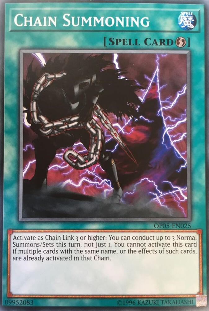 Chain Summoning OP05-EN025 card from OTS Tournament Pack 5