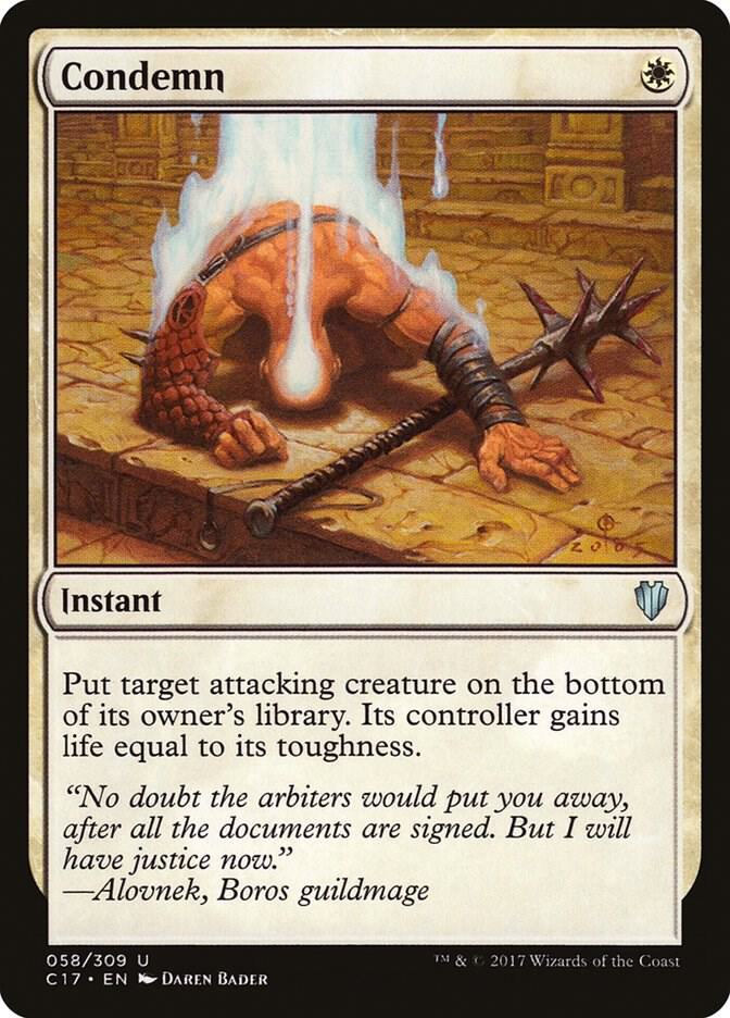 Condemn 58 card from Commander 2017