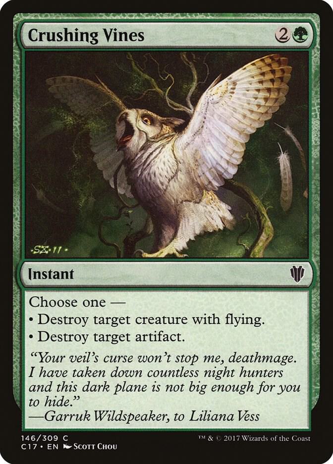 Crushing Vines 146 card from Commander 2017