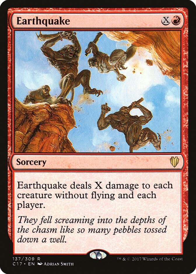 Earthquake 137 card from Commander 2017