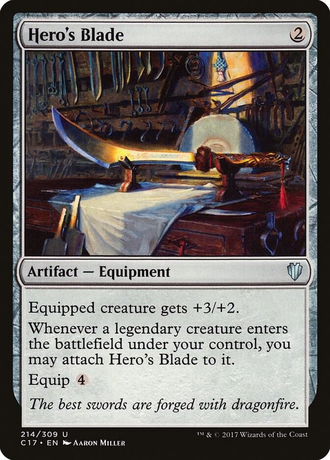 Hero's Blade 214 card from Commander 2017