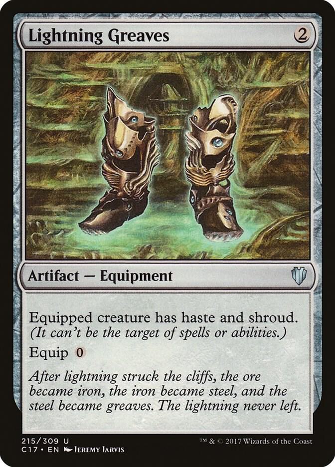 Lightning Greaves 215 card from Commander 2017
