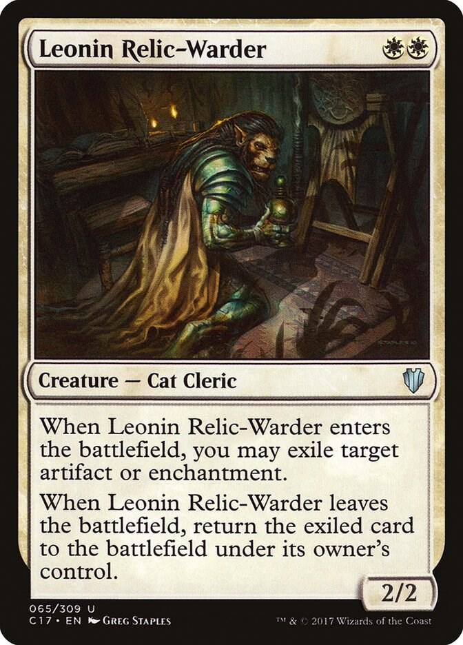 Leonin Relic-Warder 65 card from Commander 2017