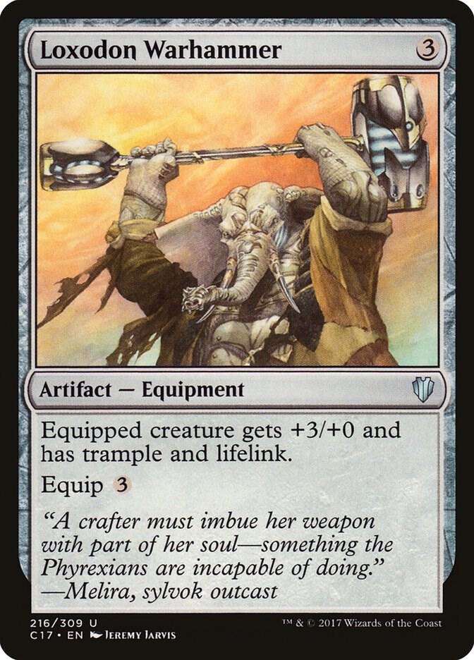 Loxodon Warhammer 216 card from Commander 2017