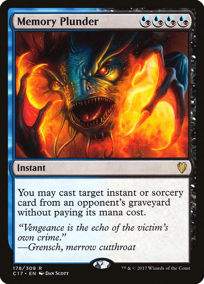 Memory Plunder 178 card from Commander 2017