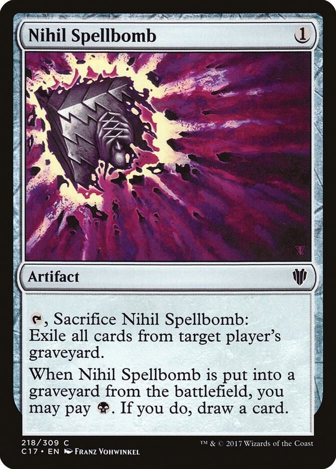 Nihil Spellbomb 218 card from Commander 2017