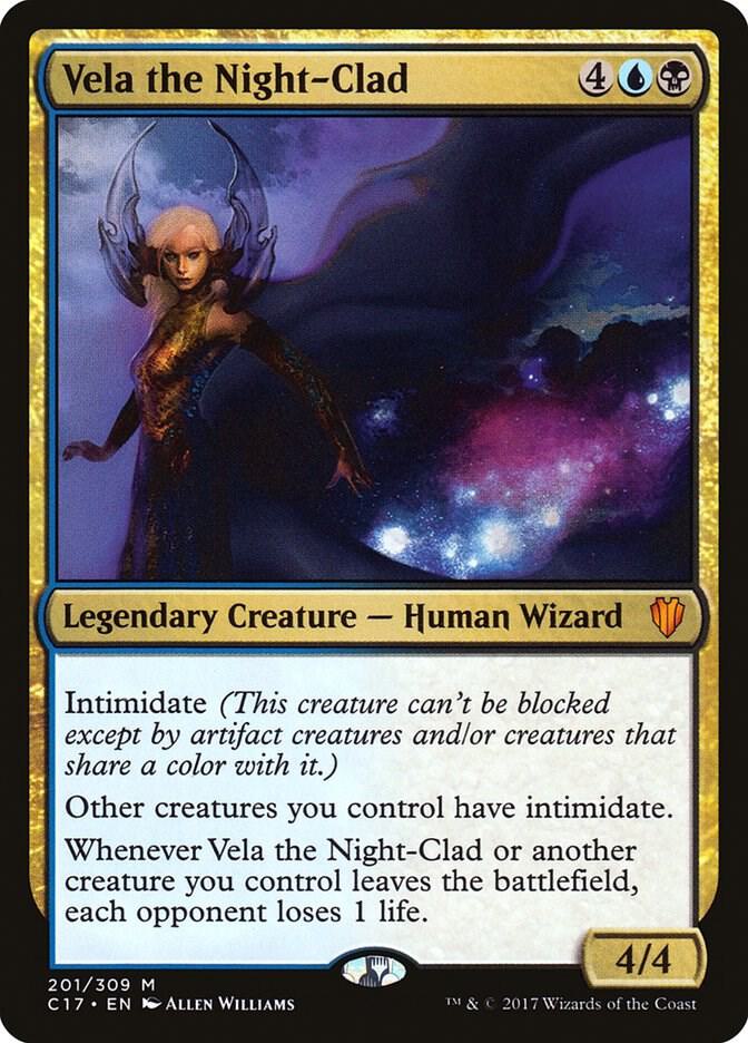 Vela the Night-Clad 201 card from Commander 2017