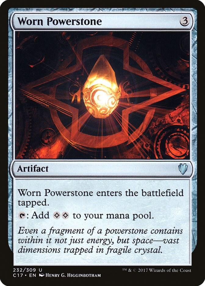 Worn Powerstone 232 card from Commander 2017