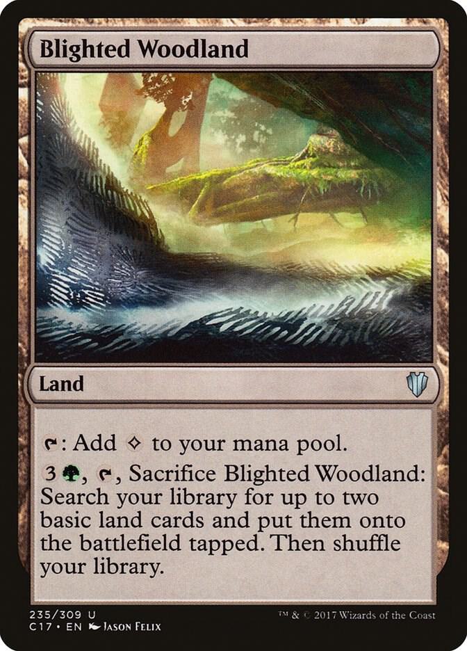 Blighted Woodland 235 card from Commander 2017