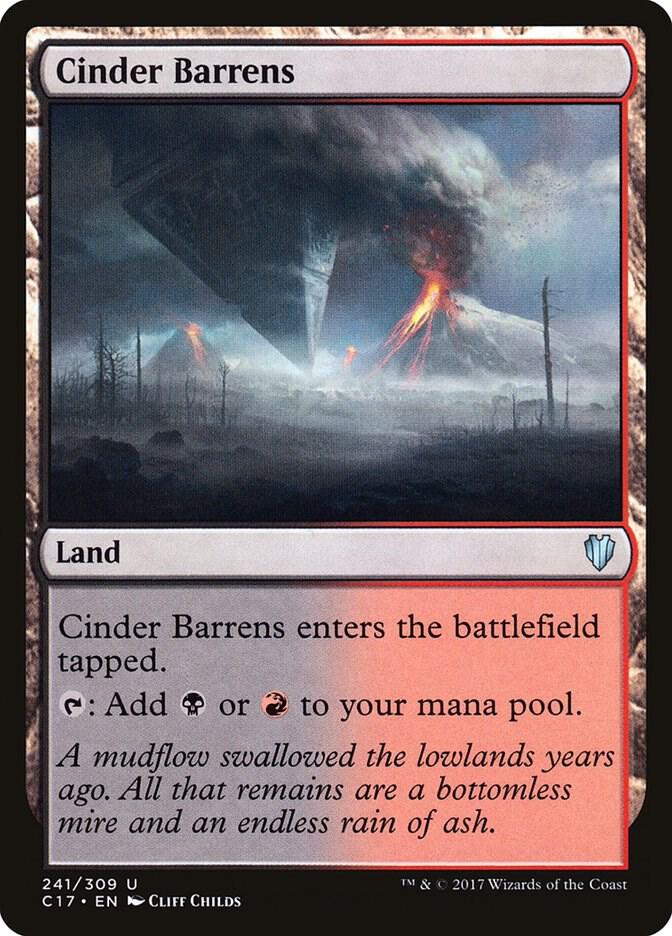 Cinder Barrens 241 card from Commander 2017