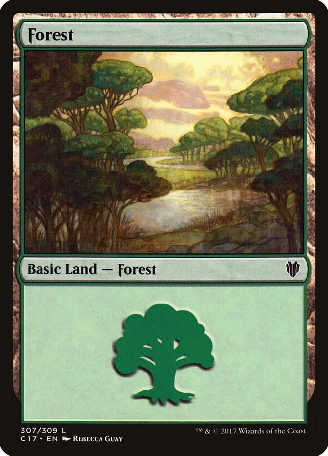 Forest 307 card from Commander 2017